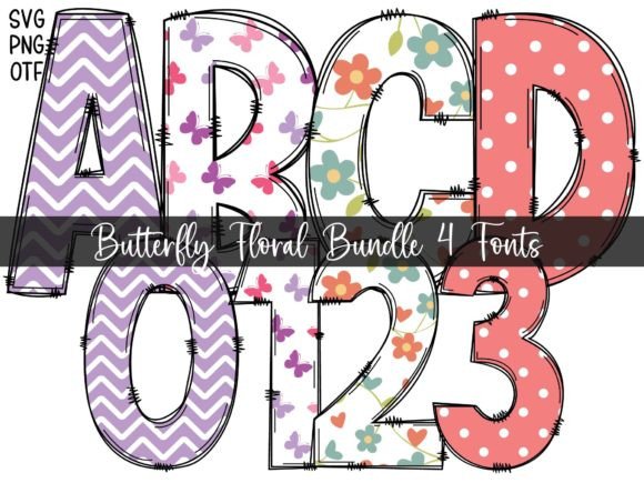 Butterfly Floral Font