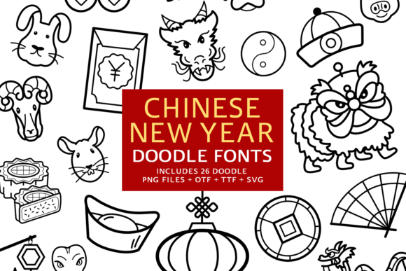 Chinese New Year Doodle Font