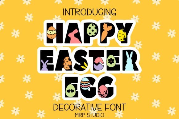 Happy Easter Egg Font for Creative Design